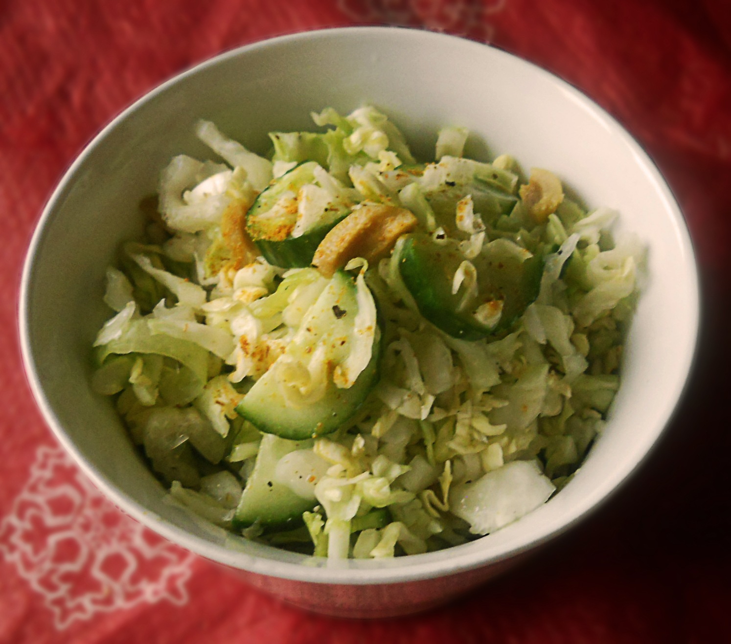 зелёный салат - рецепт с огурцом