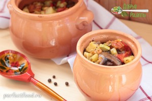 Овощи запечённые в духовке с грибами - рецепт