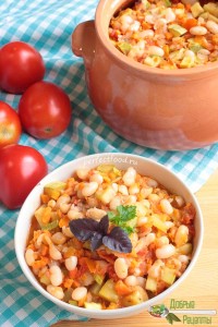 Фото-ркецепт приготовления фасоли с овощами