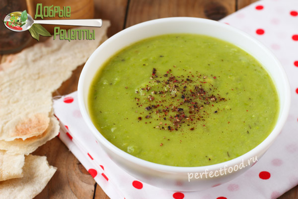 Суп-пюре из зелёного горошка - рецепт с фото