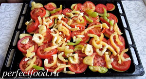 Запечённые баклажаны с помидорами и перцем - пошаговый рецепт с фото 6