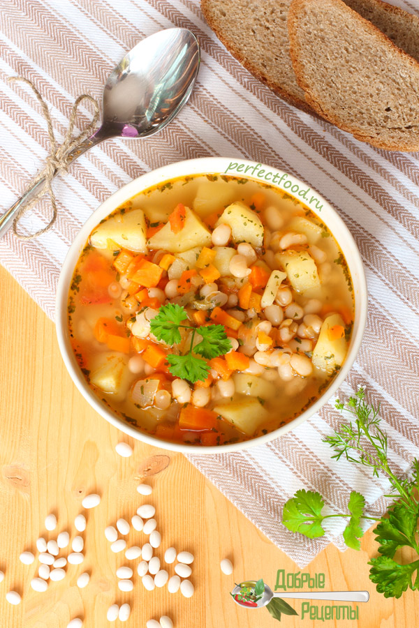 Как приготовить постный суп с фасолью - рецепт с фото