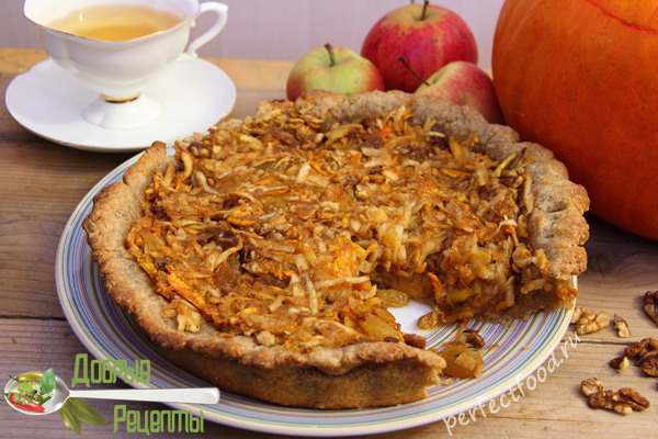 Пирог с тыквой и яблоками - рецепт с фото