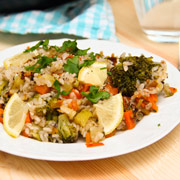Попробуйте чудесное испанское блюдо из риса с приятной кислинкой. Смотрите рецепт овощной паэльи с пошаговыми фотографиями.