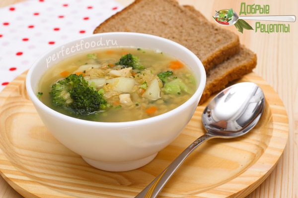 Суп из чечевицы и брокколи для детей