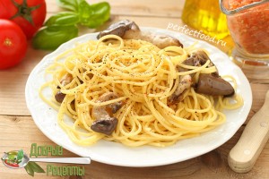 Спагетти с грибами-вёшенками