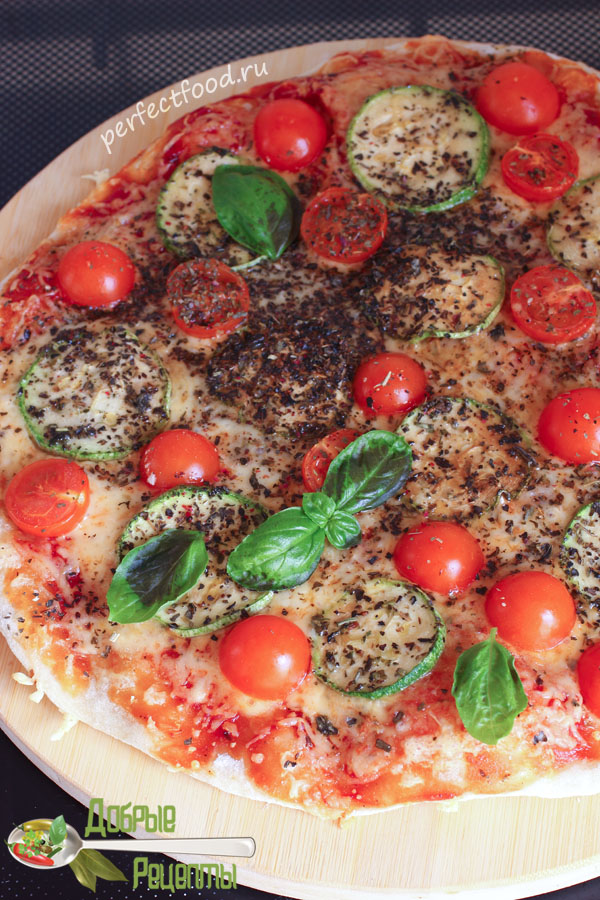 Тонкая пицца с овощами - рецепт