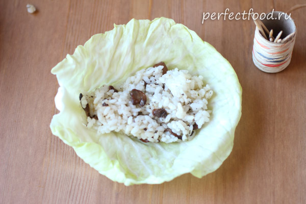 Вегетарианские голубцы с рисом и грибами - фото к рецепту