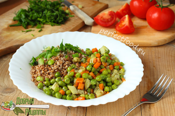 Овощное рагу с зелёным горошком - рецепт с фото