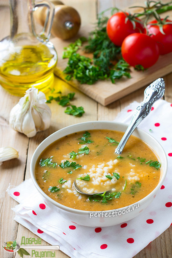 Томатно-чесночный суп с рисом - рецепт с фото и видео