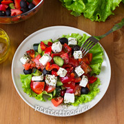 Готовим вкуснейший салат из свежих овощей с маслинами с необычной ароматной заправкой