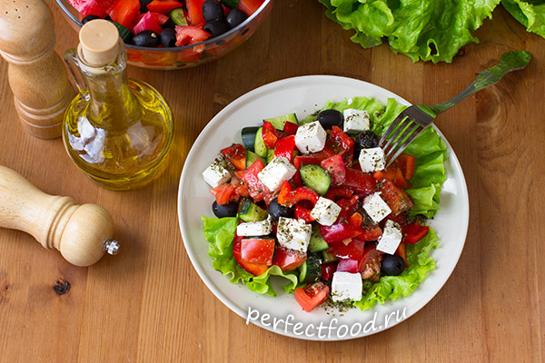Греческий салат - рецепт с фото