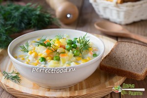 Суп с кукурузой и зелёным горошком — рецепт с фото и видео