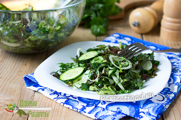 Как приготовить зелёный салат - рецепт с фото и видео
