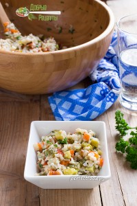 Тёплый рисовый салат — рецепт с фото и видео
